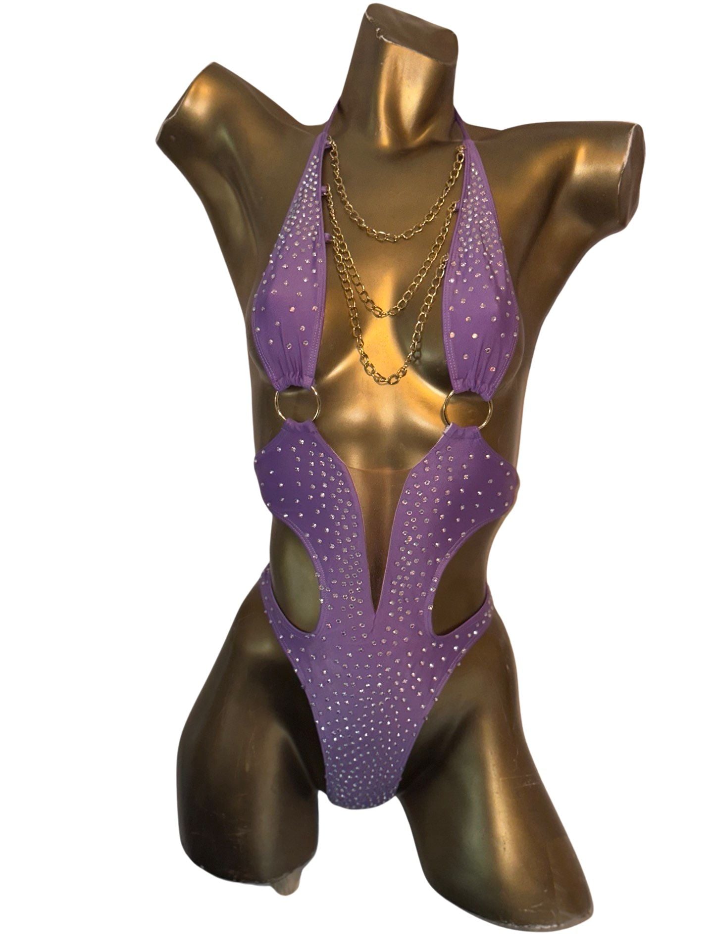 10A Body Bella with Chain and Two Rings, With Stones