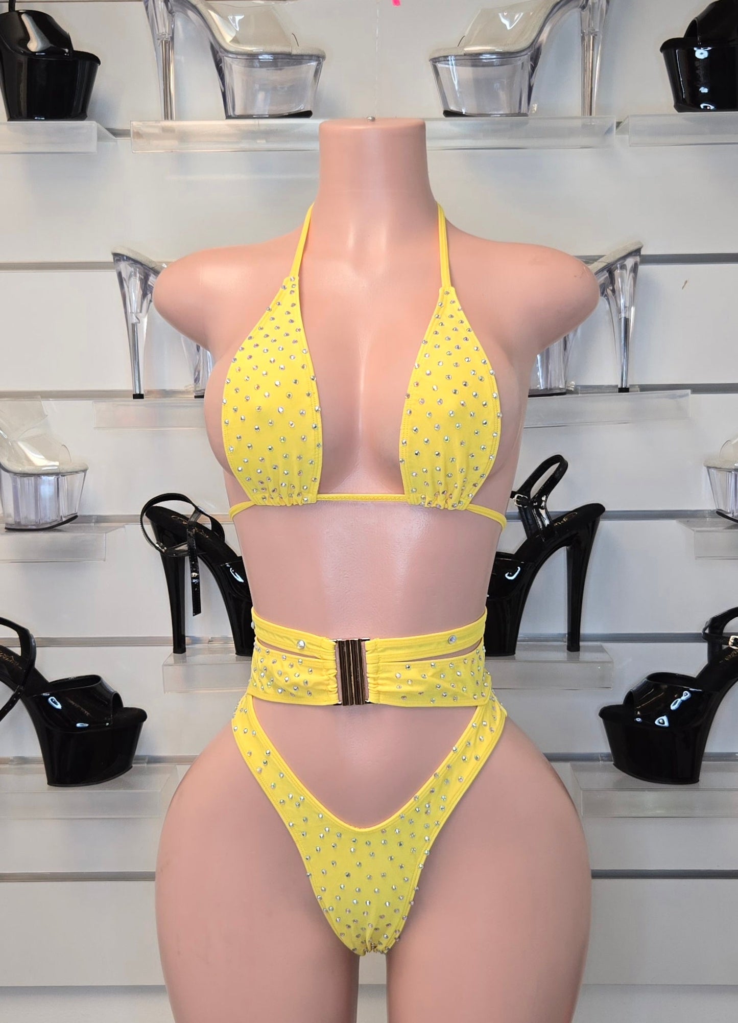 10B Alejandra Set β Rhinestone Stripper Bikini Handmade for Club Performers