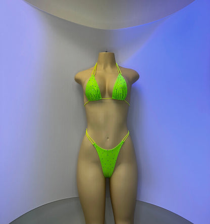 10B Set Susi – Rhinestone Micro Bikini – Exotic Dancer Stagewear for Women – Stage & Clubwear Outfit King Thong