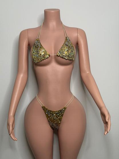 10B Set Susi – Rhinestone Micro Bikini – Exotic Dancer Stagewear for Women – Stage & Clubwear Outfit King Thong