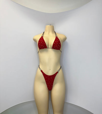 10B Set Susi – Rhinestone Micro Bikini – Exotic Dancer Stagewear for Women – Stage & Clubwear Outfit King Thong