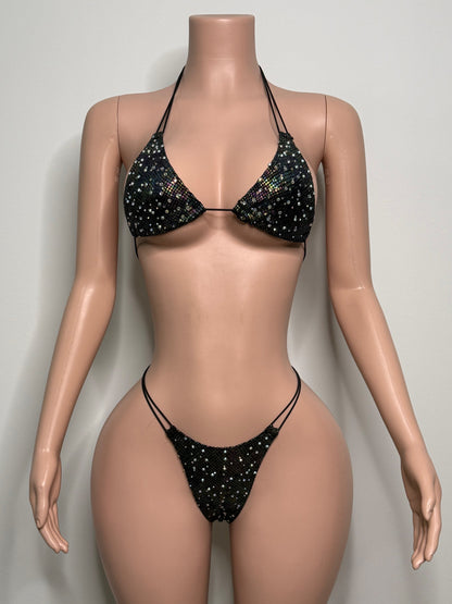 10B Set Susi – Rhinestone Micro Bikini – Exotic Dancer Stagewear for Women – Stage & Clubwear Outfit King Thong