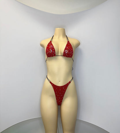 10B Set Susi – Rhinestone Micro Bikini – Exotic Dancer Stagewear for Women – Stage & Clubwear Outfit King Thong