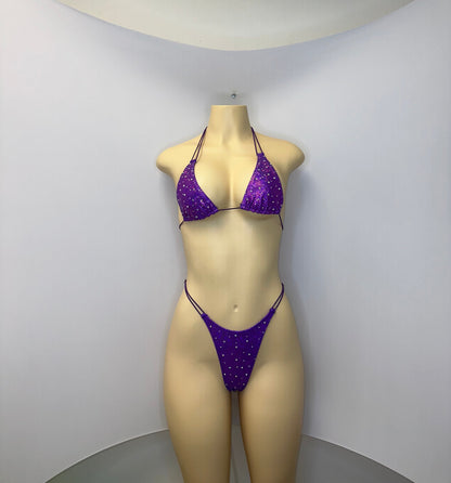 10B Set Susi – Rhinestone Micro Bikini – Exotic Dancer Stagewear for Women – Stage & Clubwear Outfit King Thong