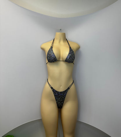 10B Set Susi – Rhinestone Micro Bikini – Exotic Dancer Stagewear for Women – Stage & Clubwear Outfit King Thong