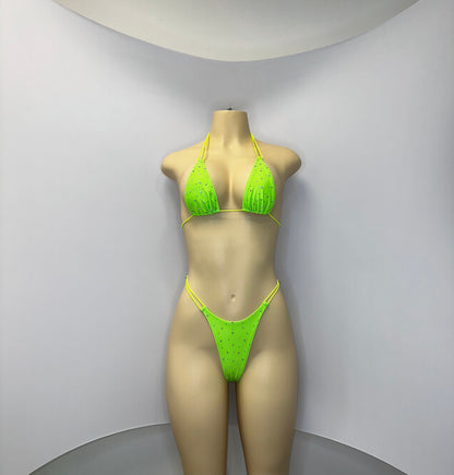 10B Set Susi – Rhinestone Micro Bikini – Exotic Dancer Stagewear for Women – Stage & Clubwear Outfit King Thong
