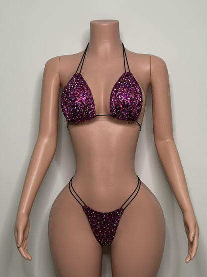 10B Set Susi XL – Rhinestone Micro Bikini – Stripper Dancewear for Women – Stage & Clubwear Outfit King Thong
