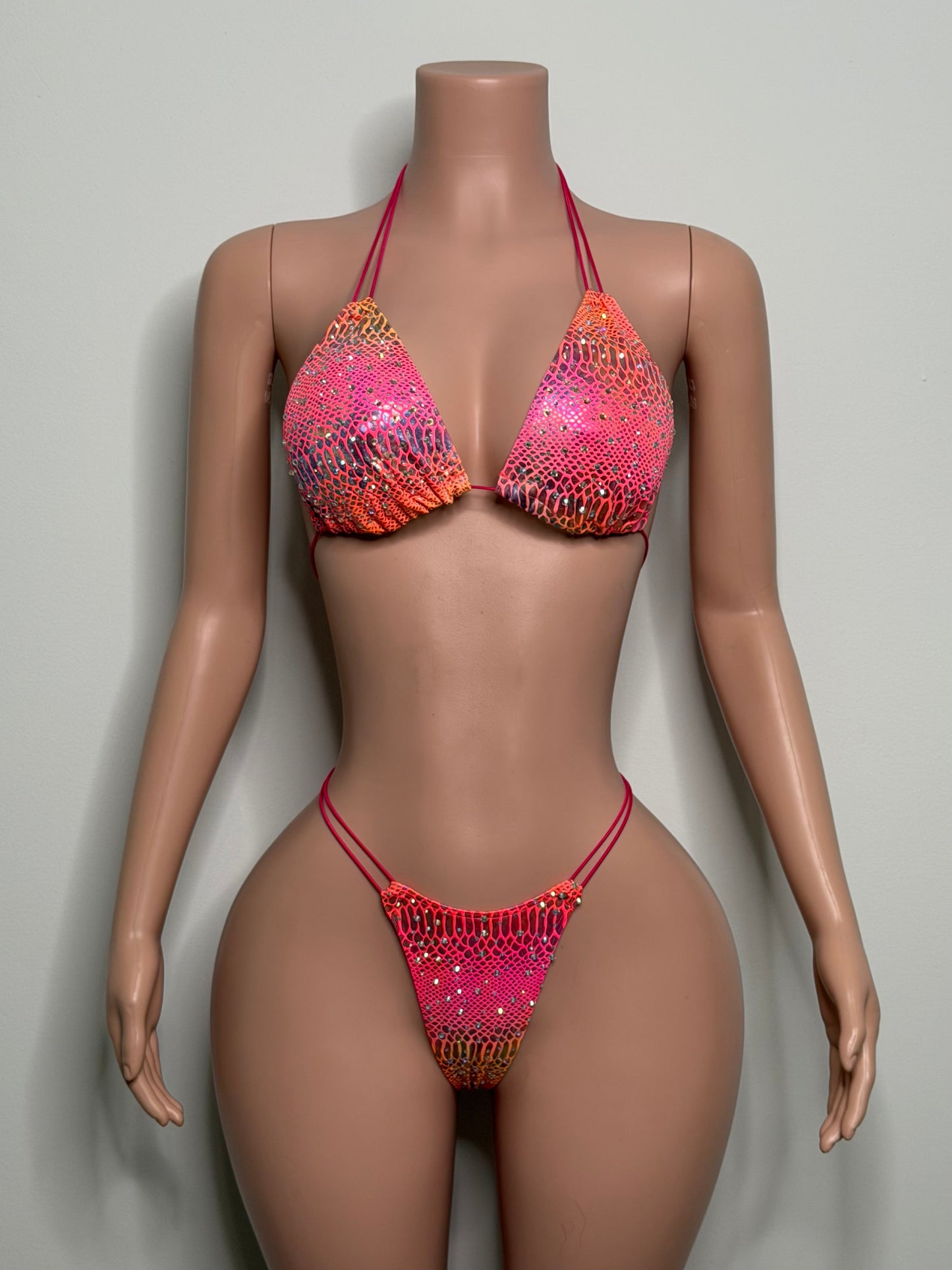10B Set Susi XL – Rhinestone Micro Bikini – Stripper Dancewear for Women – Stage & Clubwear Outfit King Thong