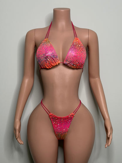 10B Set Susi XL – Rhinestone Micro Bikini – Stripper Dancewear for Women – Stage & Clubwear Outfit King Thong