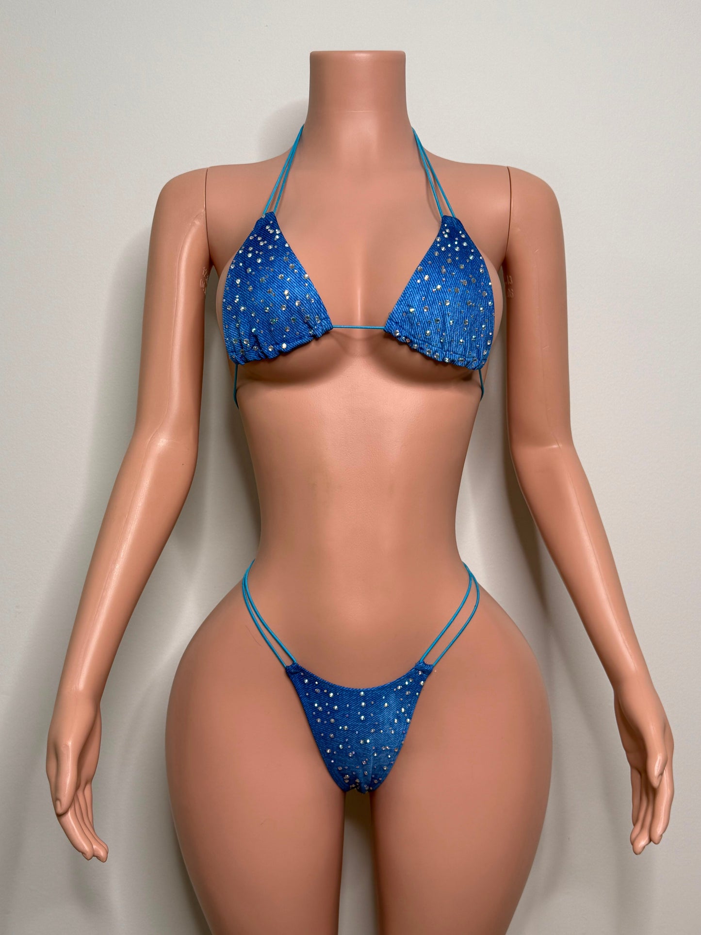 10B Set Susi – Rhinestone Micro Bikini – Exotic Dancer Stagewear for Women – Stage & Clubwear Outfit King Thong