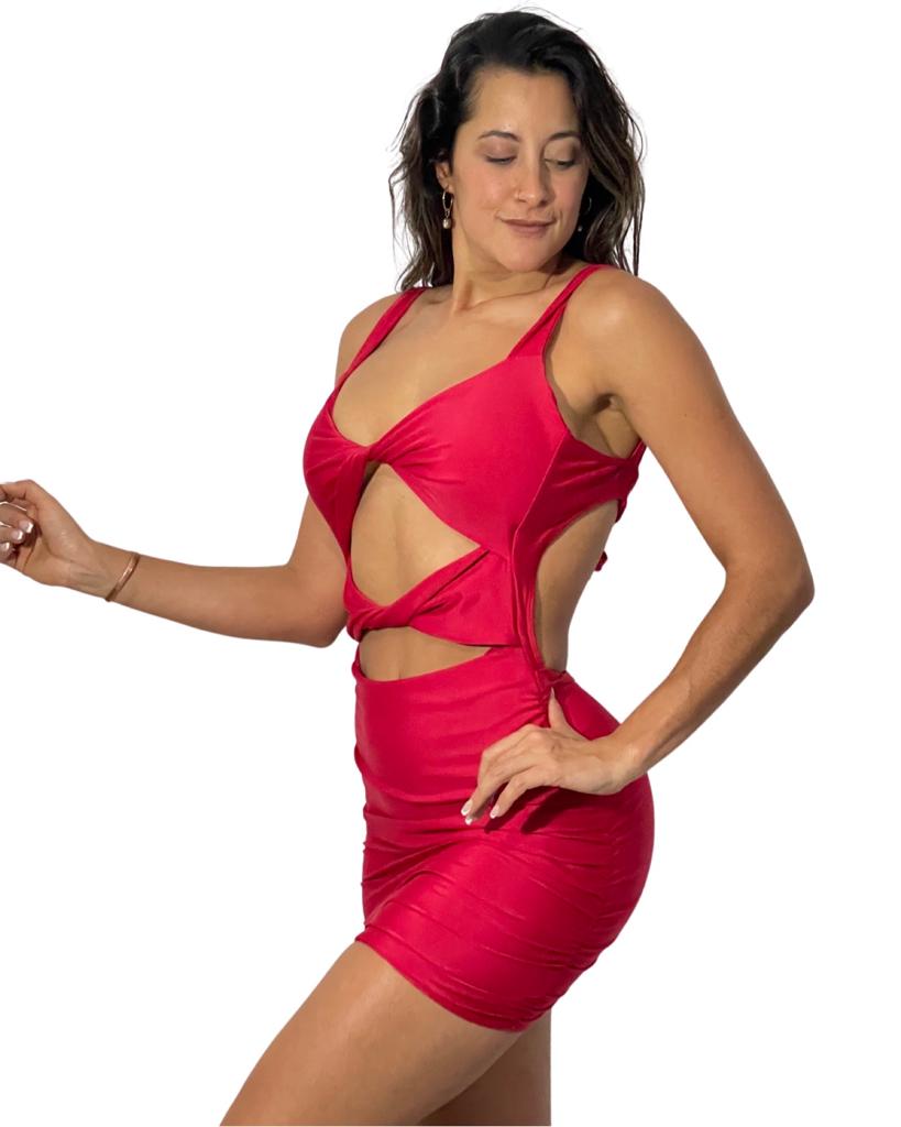 7F Barbara Dress with two pleats at the front, no stones