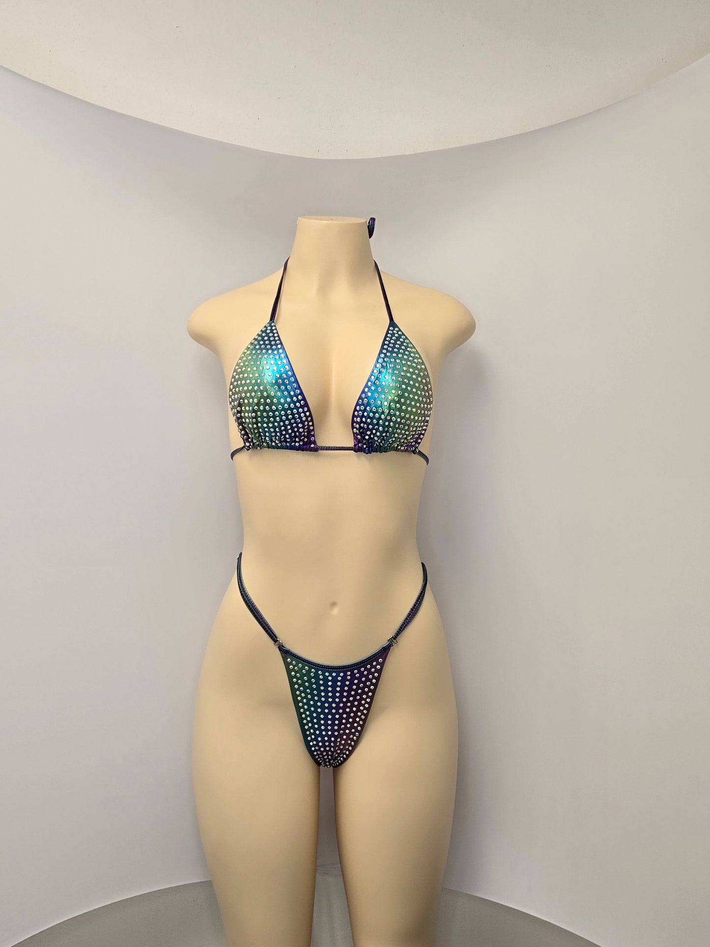 King Thong 1A1 Stripper Bikini Set Sisi with Stones – Neon Dancewear for Performers