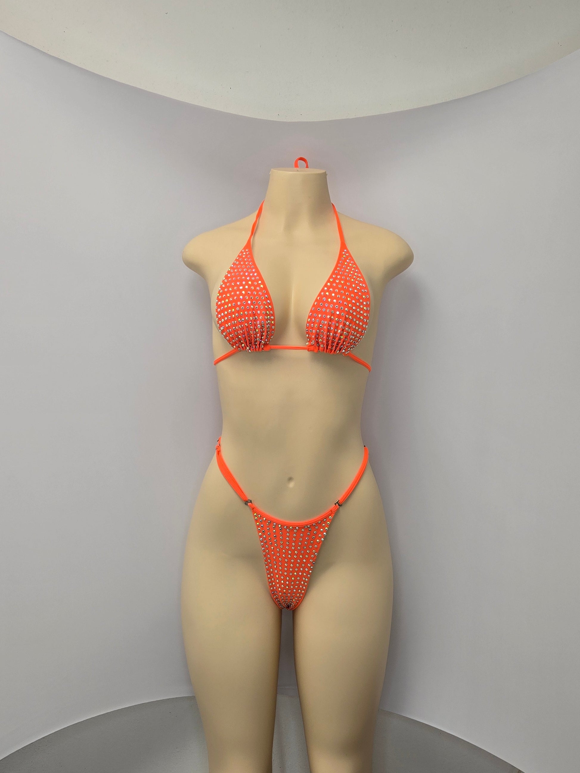 King Thong 1A1 Stripper Bikini Set Sisi with Stones – Neon Dancewear for Performers