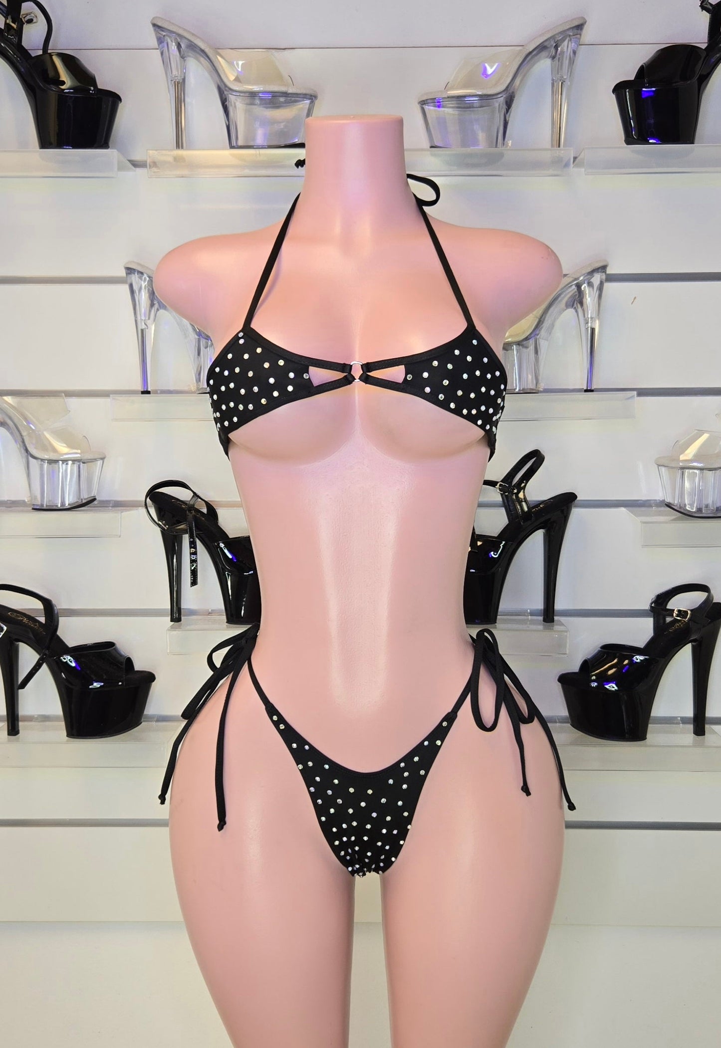10B Set Camila with Stones – Sparkly Exotic Dancer Stagewear by King Thong