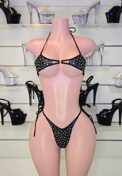 10B Set Camila with Stones – Sparkly Exotic Dancer Stagewear by King Thong