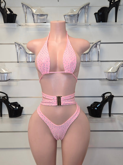 10B Alejandra Set – Rhinestone Stripper Bikini Handmade for Club Performers