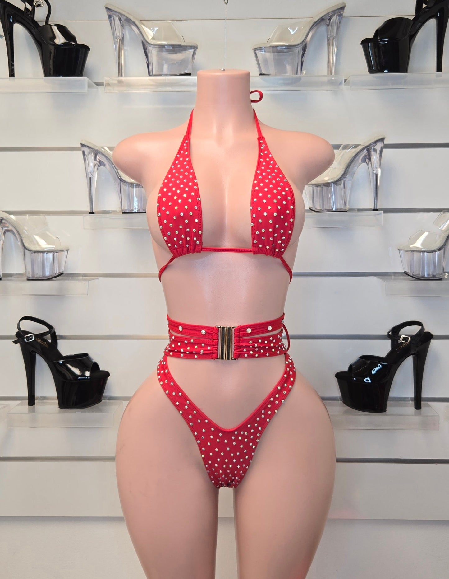 10B Alejandra Set – Rhinestone Stripper Bikini Handmade for Club Performers