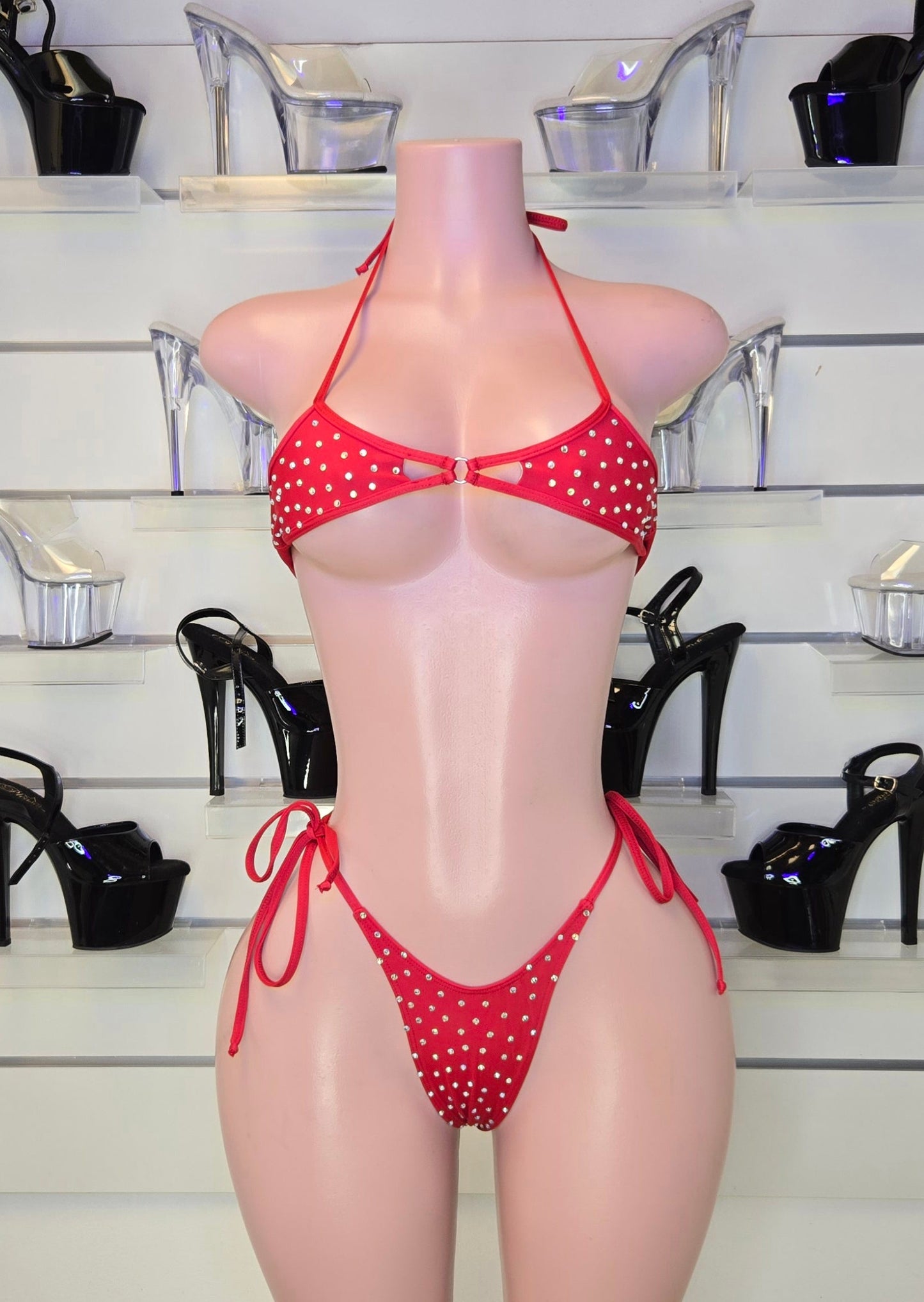 10B Set Camila with Stones – Sparkly Exotic Dancer Stagewear by King Thong