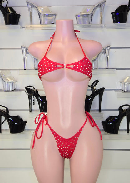 10B Set Camila with Stones – Sparkly Exotic Dancer Stagewear by King Thong