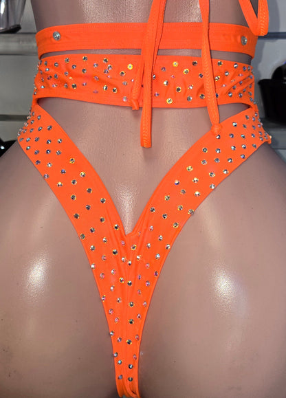 10B Alejandra Set – Rhinestone Stripper Bikini Handmade for Club Performers