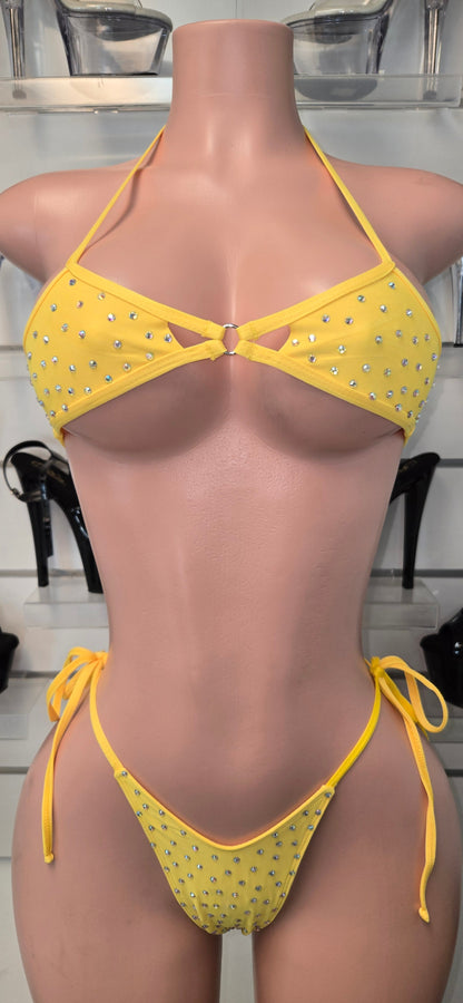 10B Set Camila with Stones – Sparkly Exotic Dancer Stagewear by King Thong