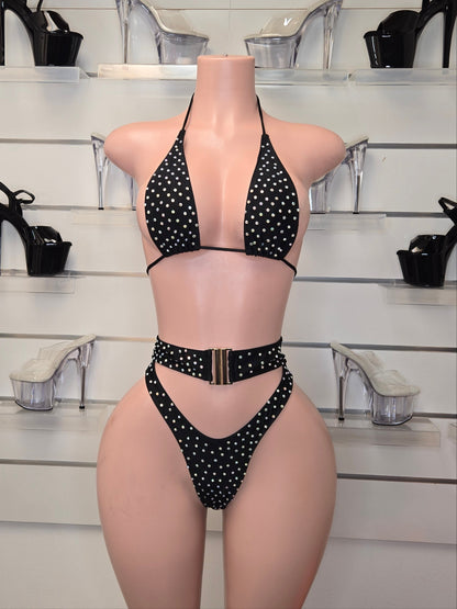 10B Alejandra Set – Rhinestone Stripper Bikini Handmade for Club Performers